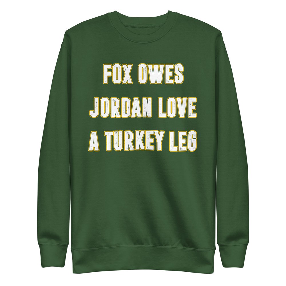 FOX OWES JORDAN LOVE A TURKEY LEG SHIRT AJ Dillon, Green Bay Packers1 FOX OWES JORDAN LOVE A TURKEY LEG SHIRT AJ Dillon, Green Bay Packers1