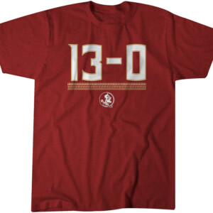 FSU 13 0 SHIRT FSU FOOTBALL, Florida State Seminoles