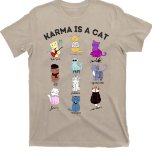 Karma Is A Cat Shirt Cat Music Albums As Books Sweatshirt, Fan Sweatshirt, Music Sweatshirt, Music Fan Album