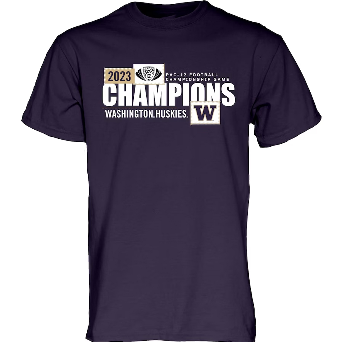 Washington Huskies - 2023 Pac-12 Football Conference Champions Locker Room T-Shirt Washington Huskies 2023 Pac 12 Football Conference Champions Locker Room T Shirt