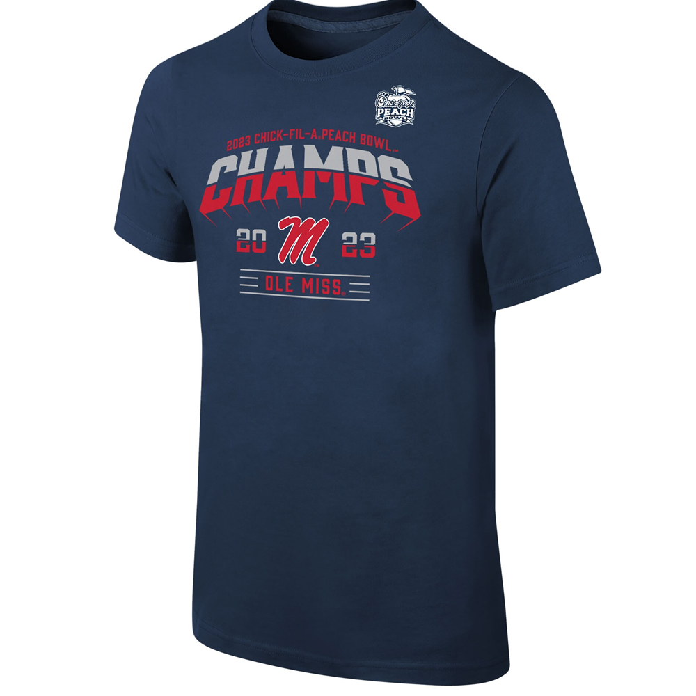 2023 CHICK - FIL - A PEACH BOWL SHIRT 2023 Peach Bowl Champions Locker Room, Ole Miss Rebels 2023 CHICK FIL A PEACH BOWL SHIRT 2023 Peach Bowl Champions Locker Room, Ole Miss Rebels