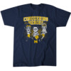 CONOUERING HEROES 2023 CARICATURES SHIRT J.J. McCarthy, Blake Corum, Mike Sainristil, College Football Playoff 2023 National Champions, Michigan Wolverines