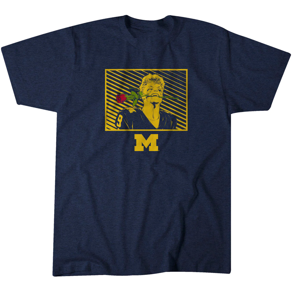 J.J. MCCARTHY ROSE SHIRT MICHIGAN FOOTBALL, Michigan Wolverines J.J. MCCARTHY ROSE SHIRT MICHIGAN FOOTBALL, Michigan Wolverines