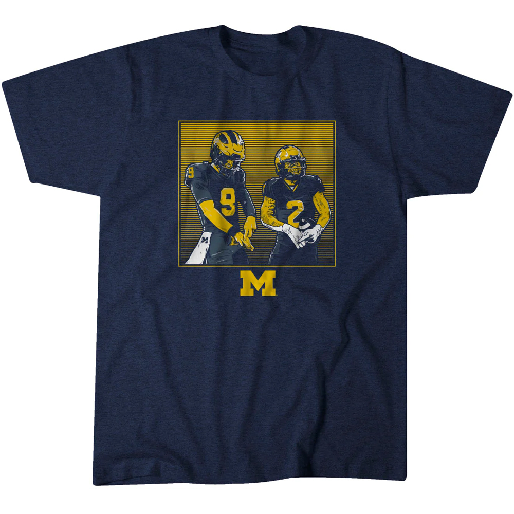 NEW RINGS SHIRT J.J. MCCARTHY, BLAKE CORUM, College Football Playoff 2023 National Champions, Michigan Wolverines NEW RINGS SHIRT J.J. MCCARTHY, BLAKE CORUM, College Football Playoff 2023 National Champions, Michigan Wolverines