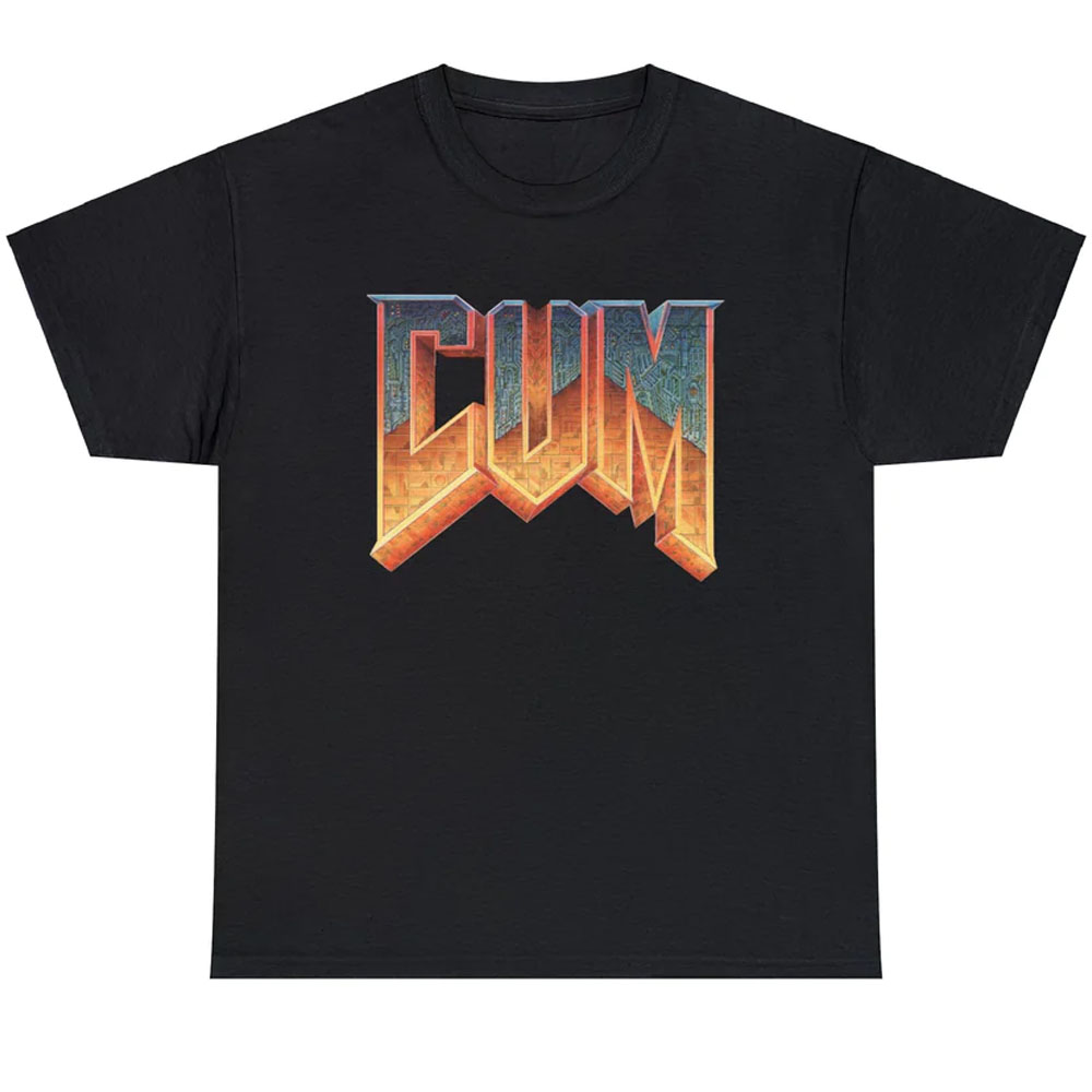 CUM SHIRT Funny Doom Logo, Game, Gamer CUM SHIRT Funny Doom Logo, Game, Gamer