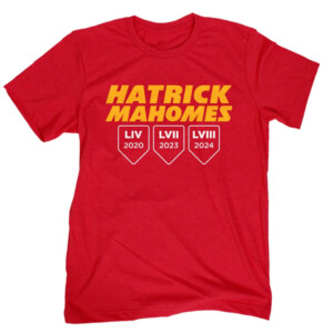 HATRICK MAHOMES 3X WORLD CHAMP SHIRT Patrick Mahomes, Super Bowl LVIII Champions , Kansas City Chiefs