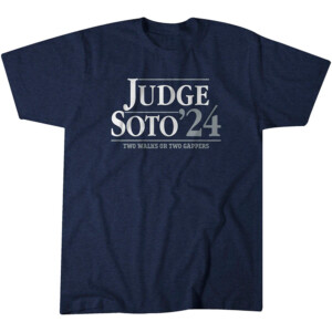 JUDGE SOTO '24 TWO WALKS OR TWO GAPPERS SHIRT Aaron Judge, Juan Soto, New York Yankees