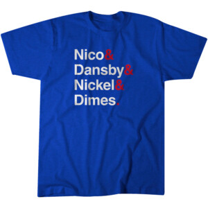 NICO & DANSBY & NICKEL & DIMES SHIRT Nico Hoerner, Dansby Swanson, Chicago Cubs