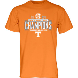 2024 SEC Men's Basketball Regular Season Champions Locker Room T Shirt Tennessee Volunteers