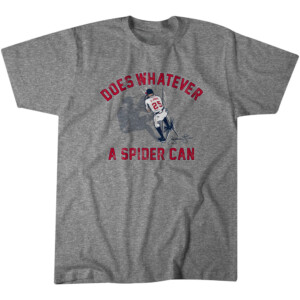 DOES WHATEVER A SPIDER CAN SHIRT SPIDER CATCH, Andruw Jones, Atlanta Braves