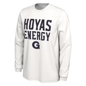 HOYAS ENEGY SHIRT 2024 On Court Bench Energy, Georgetown Hoyas