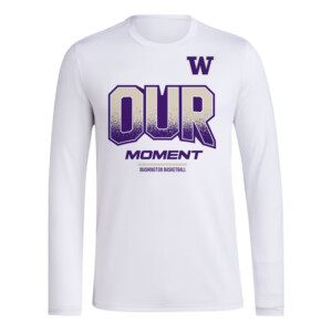 OUR MOMENT ENEGY SHIRT 2024 On Court Bench Energy, Washington Huskies
