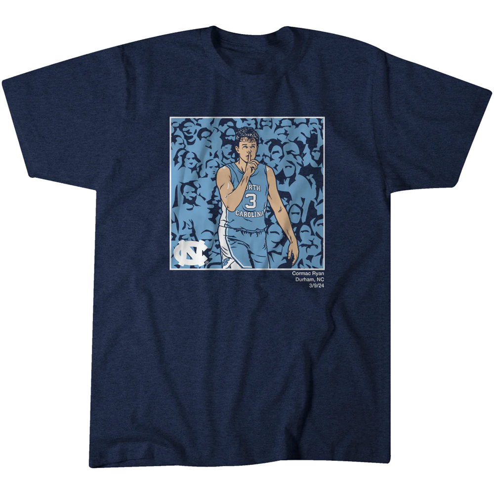 SHHH SHIRT UNC Basketball, Cormac Ryan, North Carolina Tar Heels SHHH SHIRT UNC Basketball, Cormac Ryan, North Carolina Tar Heels
