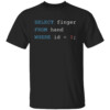 Select Finger From Hand Where Id 3 Shirt Funny Code