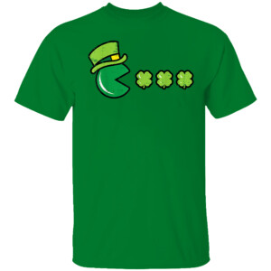 St Patricks Day Eating Shamrock Retro Gamer, Pacman T Shirt