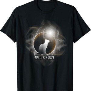 Total Solar Eclipse Cat T Shirt April 8 2024