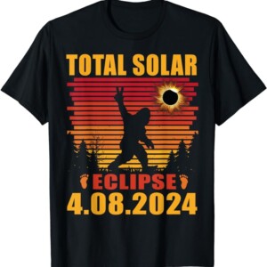 Vintage Total Solar Eclipse 04.08.2024 Sasquatch Bigfoot T Shirt