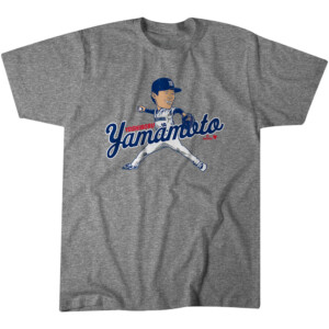 YOSHINOBU YAMAMOTO CARICATURE SHIRT Los Angeles Dodgers