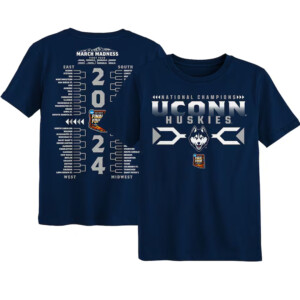 2024 NCAA Men's Basketball National Champions Bracket Shirt UConn Huskies
