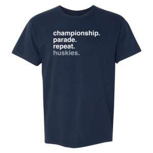 CHAMPIONSHIP PARADE REPEAT HUSKIES SHIRT 2024 NCAA Men's Basketball National Champions, UConn Huskies
