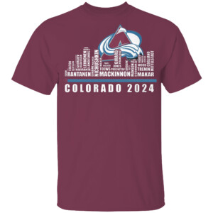 COLORADO TEAM ROSTER CITY SKYLINE SHIRT 2024 Stanley Cup Champions, Colorado Avalanche