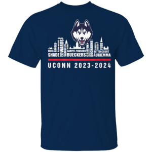 UCONN 2023 2024 TEAM ROSTER CITY SKYLINE SHIRT 2024 NCAA Men's Basketball National Champions, UConn Huskies