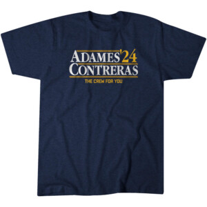 ADAMES CONTRERAS '24 THE CREW FOR YOU SHIRT Willy Adames, William Contreras, Milwaukee Brewers