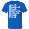 ALLEN & DAWKINS & COOK & COLEMAN & KINCAID & KNOX & SHOUT SHIRT BUFFALO AMPERSAND STARS, Buffalo Bills