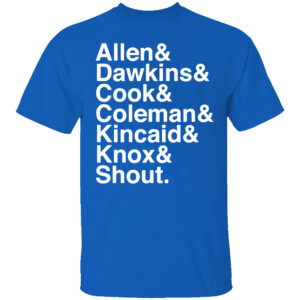ALLEN & DAWKINS & COOK & COLEMAN & KINCAID & KNOX & SHOUT SHIRT BUFFALO AMPERSAND STARS, Buffalo Bills