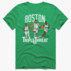 BOSTON TRIPBLE THREAT SHIRT Jayson Tatum, Jaylen Brown and Jrue Holiday, Boston Celtics