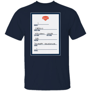 CHICAGO DRAFT CARD SHIRT Caleb Williams, Chicago Bears