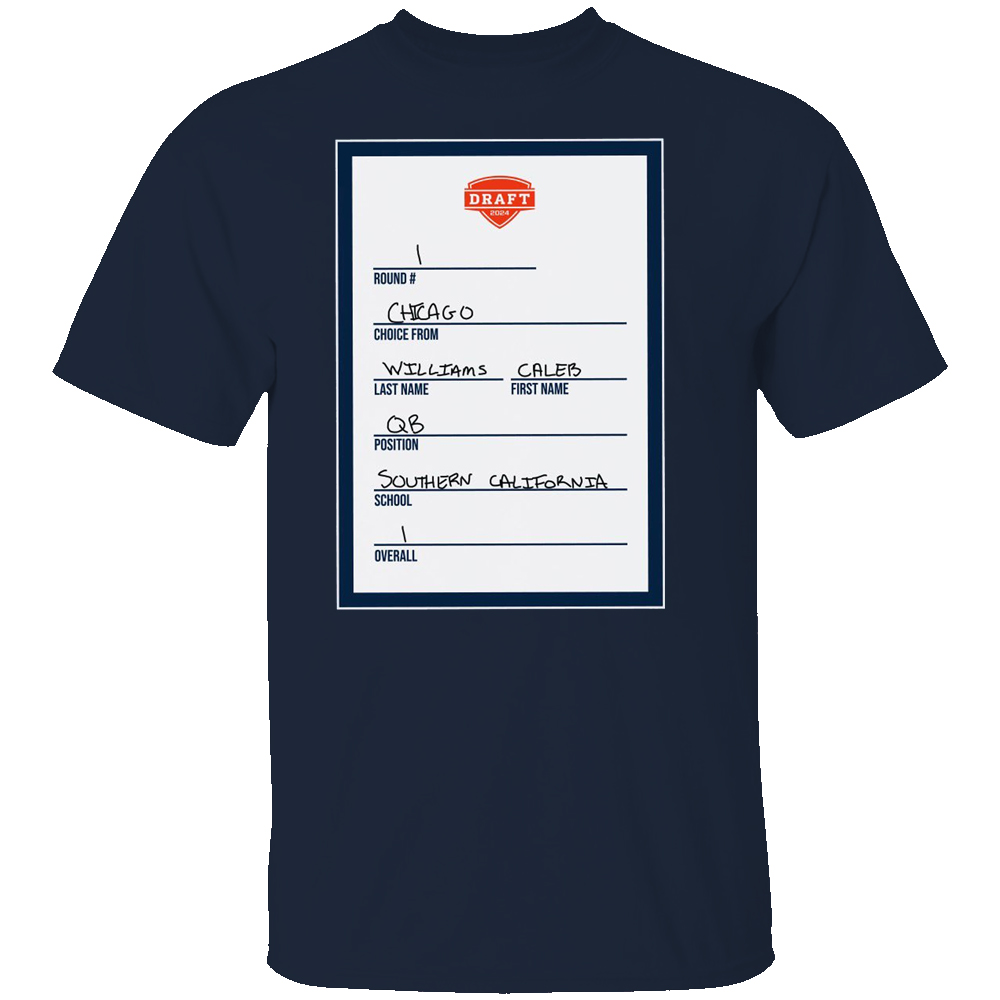 CHICAGO DRAFT CARD SHIRT Caleb Williams, Chicago Bears CHICAGO DRAFT CARD SHIRT Caleb Williams, Chicago Bears