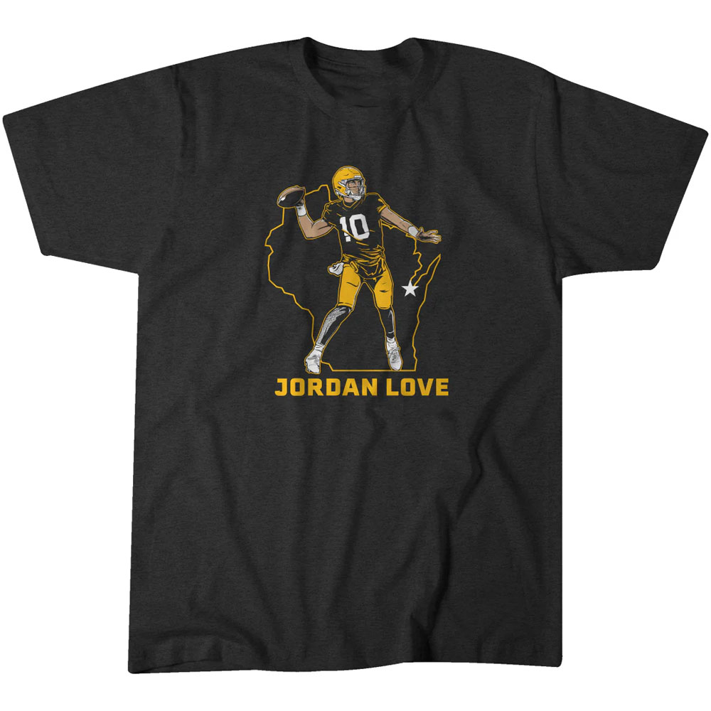 JORDAN LOVE STATE STAR SHIRT Green Bay Packers JORDAN LOVE STATE STAR SHIRT Green Bay Packers