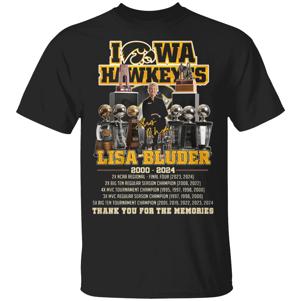 LISA BLUDER - THANK YOU FOR THE MEMORIES SHIRT Lisa Bluder, Iowa Hawkeyes LISA BLUDER THANK YOU FOR THE MEMORIES SHIRT Lisa Bluder, Iowa Hawkeyes