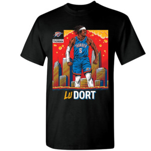 LU DORT CITY SKYLINE SHIRT Luguentz Dort, 2024 NBA Playoffs, Oklahoma City Thunder