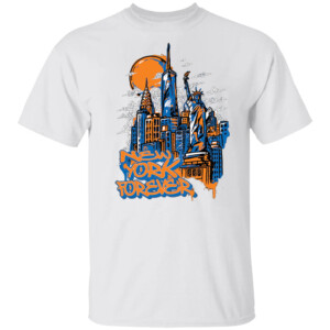 NEW YORK FOREVER CITY SKYLINE SHIRT 2024 NBA Playoffs, New York Knicks, White