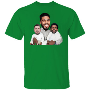 Jayson Tatum With Adopted Sons Kyrie Irving And Luka Doncic Shirt 2024 NBA Finals Champions, Boston Celtics