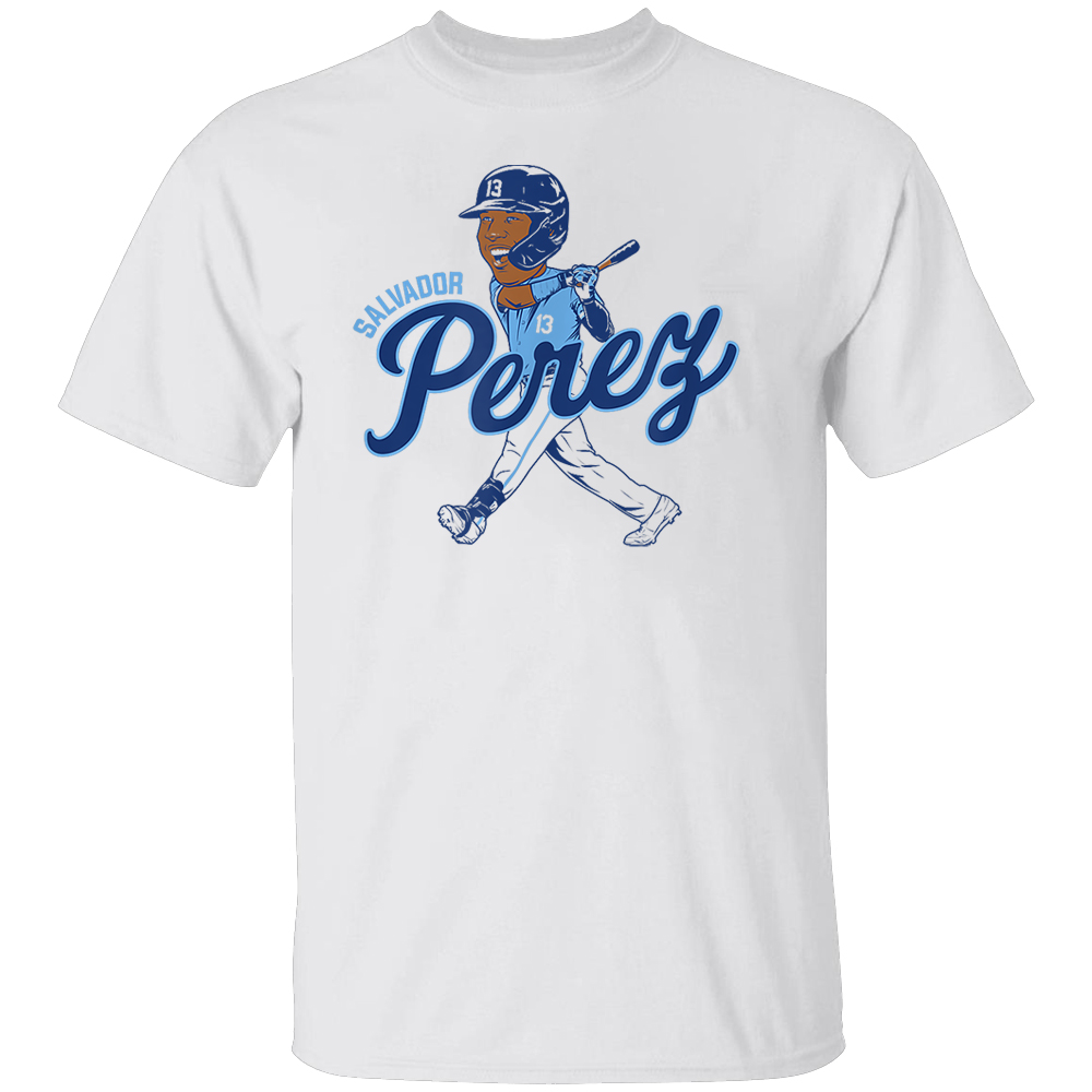KANSAS BASEBALL CARICATURE SHIRT Salvador Perez, Kansas City Royals KANSAS BASEBALL CARICATURE SHIRT Salvador Perez, Kansas City Royals