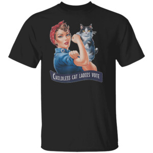 CHILDLESS CAT LADIES VOTE ROSIE THE RIVETER SHIRT Kamala Harris 2024, Kamala For President