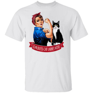 CHILDLESS CAT LADIES VOTE ROSIE THE RIVETER T SHIRT Kamala Harris 2024, Kamala For President