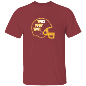 1982 1987 1991 SHIRT Washington Football Glory Years Helmet, Washington Commanders