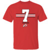 #7 FONT STRIPE SHIRT Cameron Rising, Utah Utes