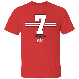 #7 FONT STRIPE SHIRT Cameron Rising, Utah Utes