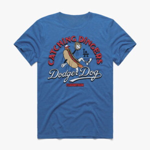 CATCHING DINGERS DODGER DOG SHIRT MLB x Flavortown, Los Angeles Dodgers