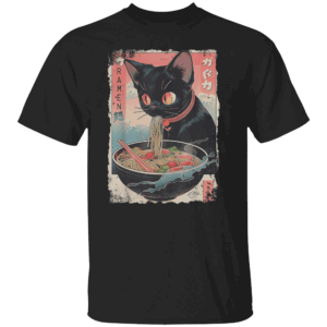 Cat Ramen Noodle Japanese Anime Manga Ramen Kawaii Cat T Shirt