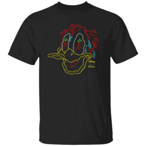 Melting Face Retro Neon Outline T Shirt Donald Duck, Disney