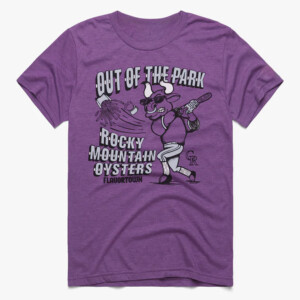 OUT OF THE PARK ROCKY MOUTAIN OYSTERS SHIRT MLB x Flavortown, Colorado Rockies