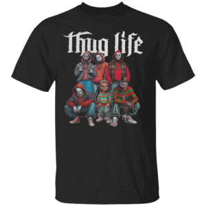 Thug Life Horror Movie T Shirt, Friends Horror Character Shirt, Halloween Shirt White Halloween