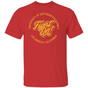 USC Fight On! USC Vintage Script Lettering T Shirt USC Trojans.gif