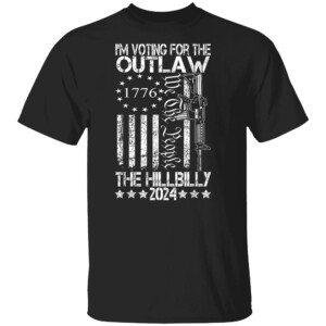 'm Voting For The Outlaw And The Hillbilly 2024 Pro 45 T Shirt Trump Vance 2024 J.D. Vance
